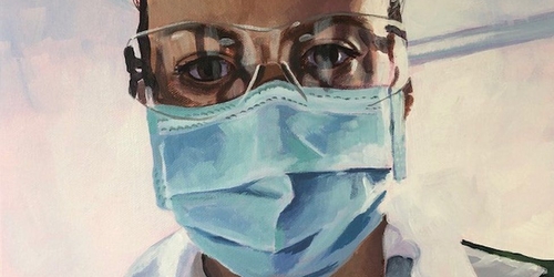 Британская художница бесплатно пишет портреты врачей