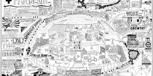 Британский художник создал карту выживания на самоизоляции